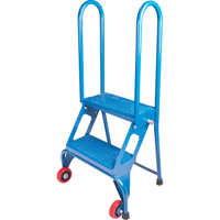Portable Folding Ladder, 2 Steps, Perforated, 20" High VC436 | KLETON