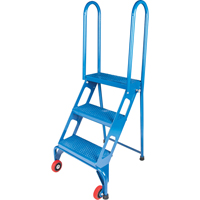 Portable Folding Ladder, 3 Steps, Perforated, 30" High VC437 | KLETON