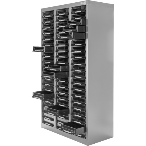 CA890 Casiers pour pi&egrave;ces KPC-300, Acier galvanis&eacute;, 60 tiroirs, 21-3/10" x 10-2/5" x 36-9/10", Gris