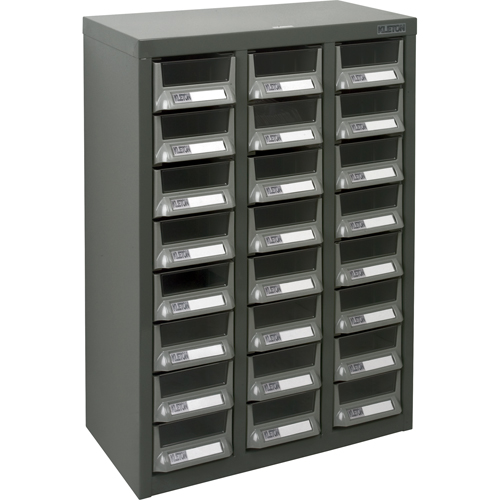 CA891 Casiers pour pi&egrave;ces KPC-400, Acier galvanis&eacute;, 24 tiroirs, 17-3/10" x 8-7/10" x 25-3/5", Gris