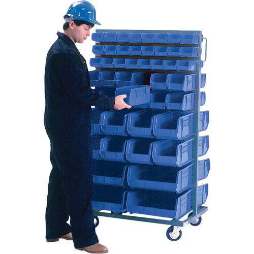 CB089 Support mobile deux c&ocirc;t&eacute;s pour bacs, &agrave; deux c&ocirc;t&eacute;s, 96 bacs, 36" la x 24" p x 63" h