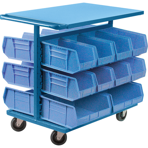 CB366 Chariot &agrave; bacs avec bacs, &agrave; deux c&ocirc;t&eacute;s, 20 bacs, 24" la x 38-1/2" p x 36-1/2" h