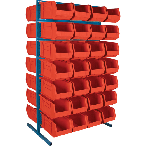 CB371 Support stationnaire deux c&ocirc;t&eacute;s pour bacs, 36" la x 24" p x 61" h, 56 bacs