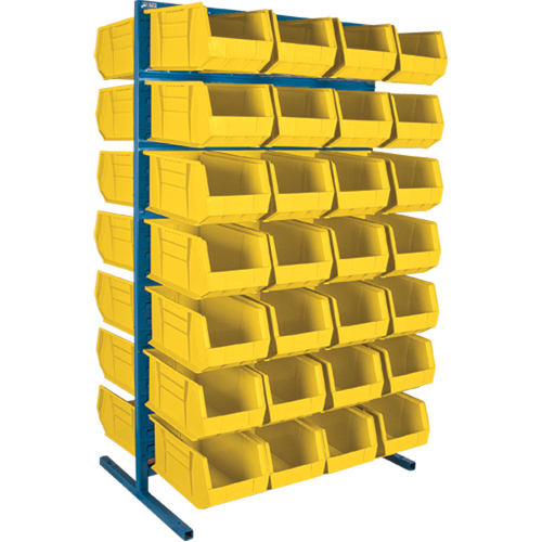 CB372 Support stationnaire deux c&ocirc;t&eacute;s pour bacs, 36" la x 24" p x 61" h, 56 bacs