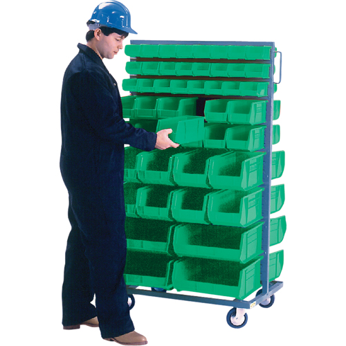 CB683 Support mobile deux c&ocirc;t&eacute;s pour bacs, &agrave; deux c&ocirc;t&eacute;s, 96 bacs, 36" la x 24" p x 63" h