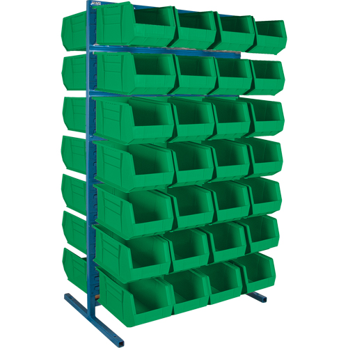 CB687 Support stationnaire deux c&ocirc;t&eacute;s pour bacs, 61" la x 56" p x 24" h, 56 bacs
