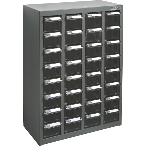 CC453 KPC-500 Parts Cabinet, Galvanized Steel, 32 Drawers, 18-1/10" x 8-7/10" x 25-3/5", Grey