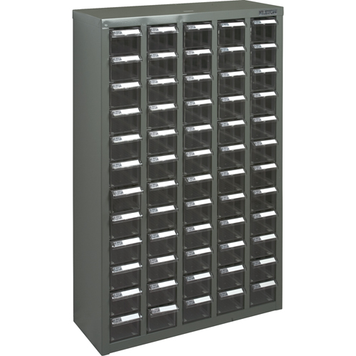 CC454 KPC-500 Parts Cabinet, Galvanized Steel, 60 Drawers, 22-3/5" x 8-7/10" x 36-9/10", Grey