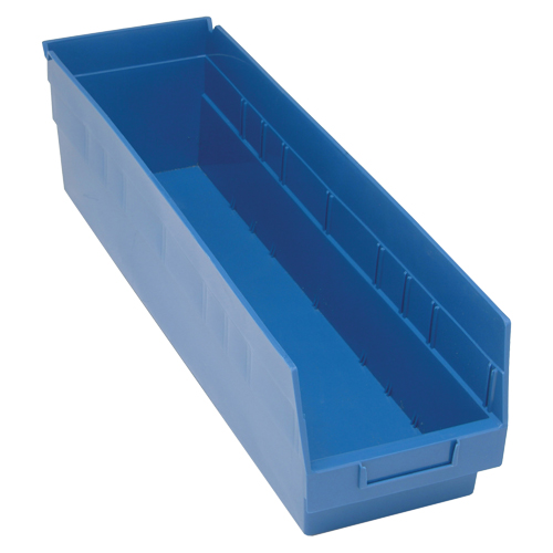 CF239 Bacs en plastique pour &eacute;tag&egrave;res Store More, 6-5/8" la x 6" H x 23-5/8" p, Bleu, Capacit&eacute; 90 lb
