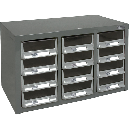 CF283 Casiers pour pi&egrave;ces KPC-100 , Acier galvanis&eacute;, 12 tiroirs, 23" x 11-2/5" x 13-4/5", Gris
