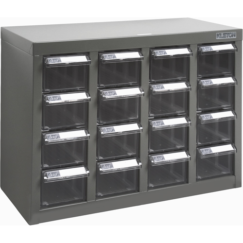 CF305 Casiers pour pi&egrave;ces KPC-500, Acier galvanis&eacute;, 16 tiroirs, 18-3/10" x 8-7/10" x 13-4/5", Gris