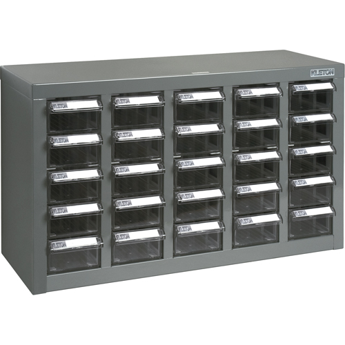CF313 KPC-600 Parts Cabinet, Galvanized Steel, 25 Drawers, 23-1/10" x 8-7/10" x 13-4/5", Grey