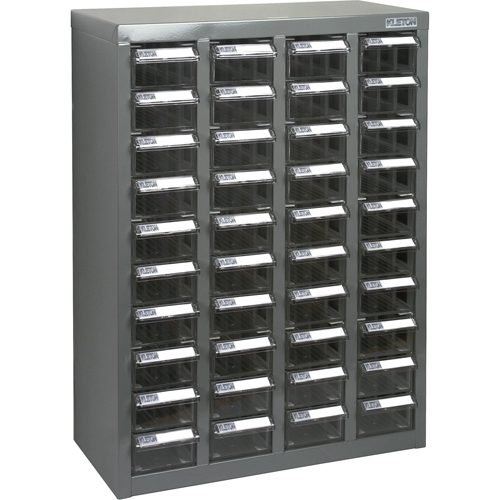 CF314 Casiers pour pi&egrave;ces KPC-600, Acier galvanis&eacute;, 40 tiroirs, 18-3/10" x 8-7/10" x 25-3/10", Gris