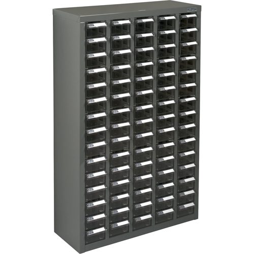 CF315 KPC-600 Parts Cabinet, Galvanized Steel, 75 Drawers, 23-1/10" x 8-7/10" x 36-9/10", Grey