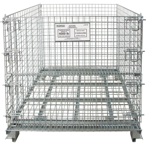 CG230 Conteneur repliable en m&eacute;tal grillag&eacute;, 48" la x 40" p x 36" h, Capacit&eacute; de 4000 lb
