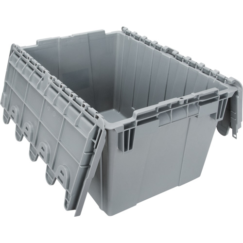 Kleton CG125 Flip Top Plastic Distribution Container, 21.65" x 15.5" x 12.5", Grey