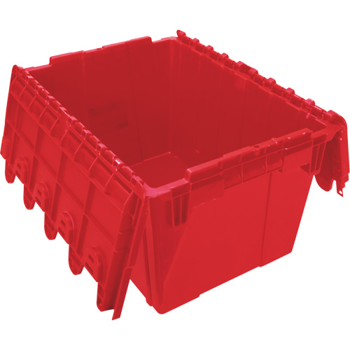 CG126 Flip Top Plastic Distribution Container, 21.65" x 15.5" x 12.5", Red