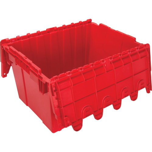 CG126 Flip Top Plastic Distribution Container, 21.65" x 15.5" x 12.5", Red