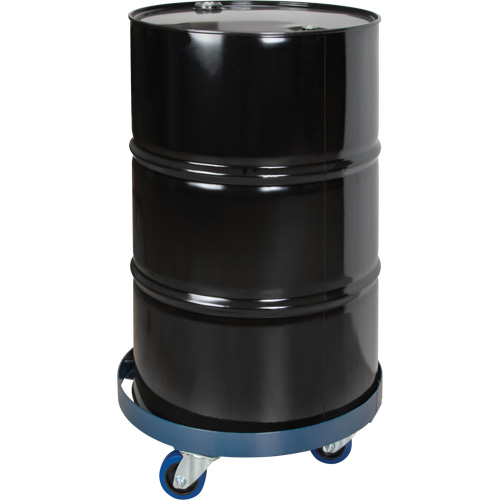 DC876 Drum Dolly, Steel, 1400 lbs. Capacity, 24" Diameter, Blue Elastic Casters