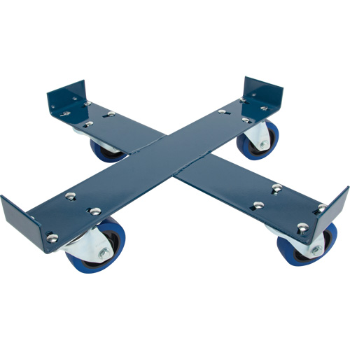 DC877 Chariot pour baril, Acier, Capacit&eacute;e 1400 lb, Diam&egrave;tre 24", Roue en &eacute;lastique bleu