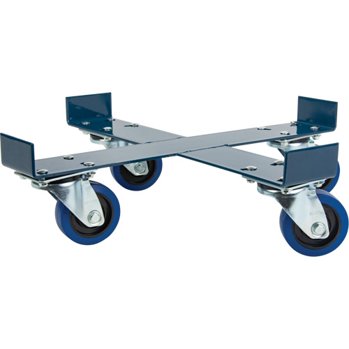DC877 Chariot pour baril, Acier, Capacit&eacute;e 1400 lb, Diam&egrave;tre 24", Roue en &eacute;lastique bleu