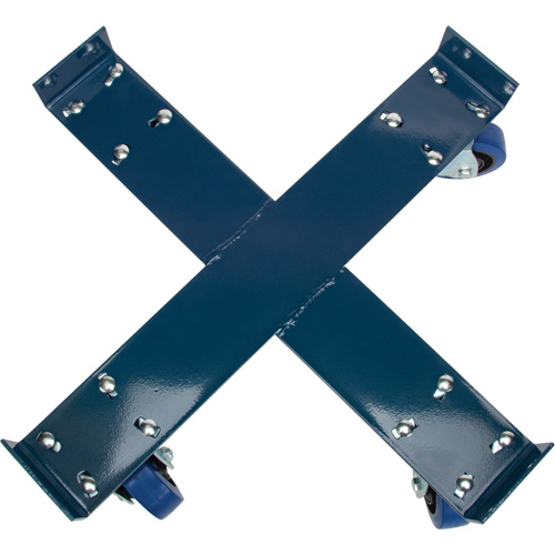 DC877 Chariot pour baril, Acier, Capacit&eacute;e 1400 lb, Diam&egrave;tre 24", Roue en &eacute;lastique bleu