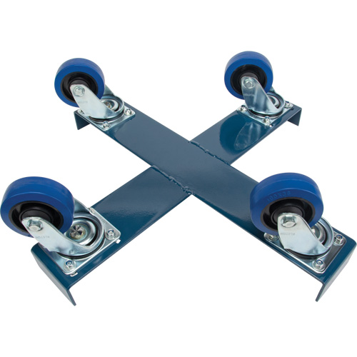 DC877 Chariot pour baril, Acier, Capacit&eacute;e 1400 lb, Diam&egrave;tre 24", Roue en &eacute;lastique bleu
