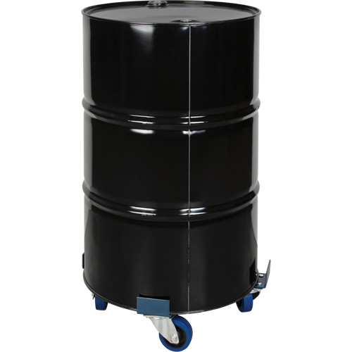 DC877 Chariot pour baril, Acier, Capacit&eacute;e 1400 lb, Diam&egrave;tre 24", Roue en &eacute;lastique bleu