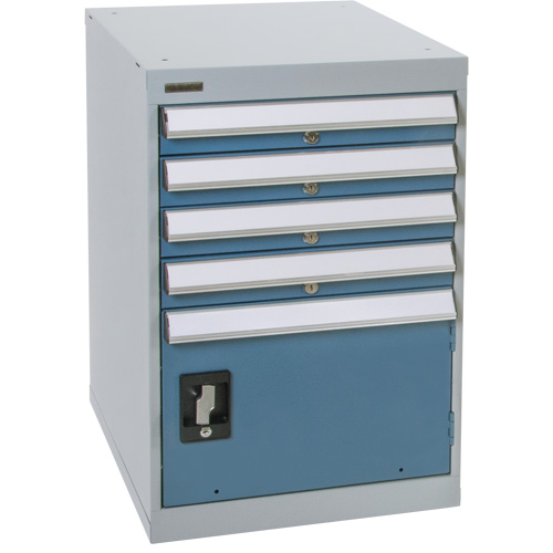 FH670 &eacute;tabli sur pi&eacute;destal avec une porte & quatre tiroirs, 4 Tiroirs, 18" la x 21" p x 28" h
