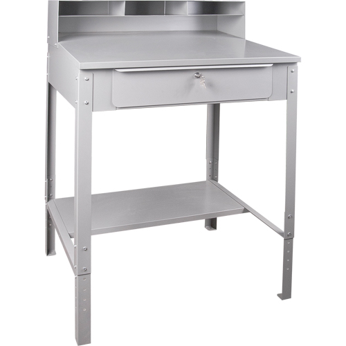FI519 Pupitre d'atelier ouvert, 34-1/2" la x 30" p x 53" h, Gris
