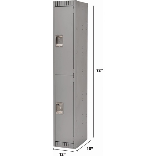 FL366 Lockers, 2 -tier, 12" x 18" x 72", Steel, Grey, Knocked Down