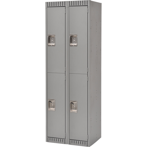 FL367 Lockers, 2 -tier, Bank of 2, 24" x 18" x 72", Steel, Grey, Knocked Down