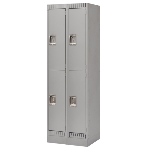 FL397 Casiers, 2 niveaux, Bloc de 2, 24" x 18" x 76", Acier, Gris, D&eacute;mont&eacute;