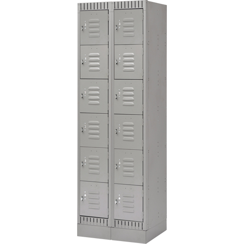 FL401 Casiers, 6 niveaux, Bloc de 2, 24" x 18" x 76", Acier, Gris, D&eacute;mont&eacute;