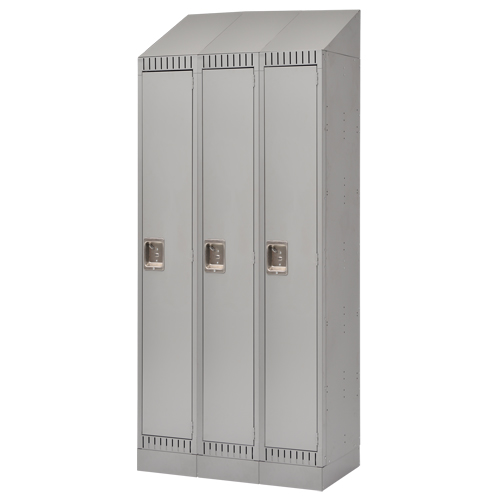 FL406 Casiers, Bloc de 3, 36" x 18" x 86", Acier, Gris, D&eacute;mont&eacute;