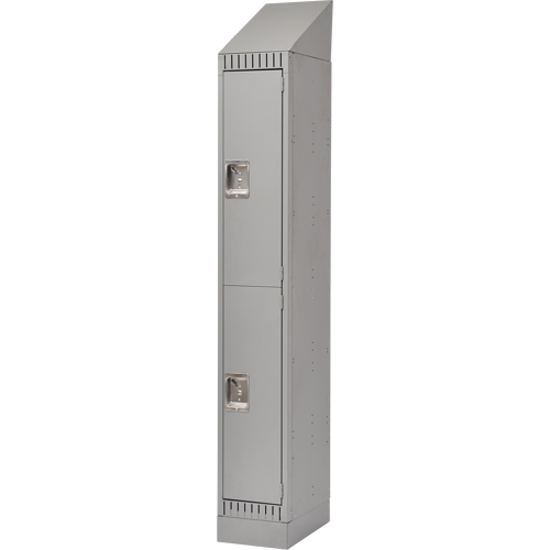 FL408 Lockers, 2 -tier, 12" x 18" x 86", Steel, Grey, Knocked Down