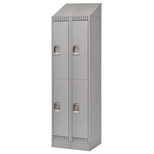 Kleton FL409 Casiers, 2 niveaux, Bloc de 2, 24" x 18" x 86", Acier, Gris, Démonté