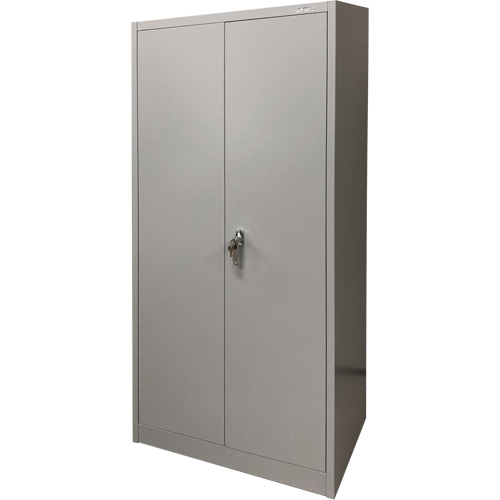 FN425 Storage Cabinet, Steel, 4 Shelves, 66" H x 30" W x 15" D, Grey