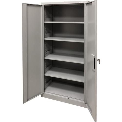 FN426 Storage Cabinet, Steel, 4 Shelves, 78" H x 36" W x 24" D, Grey