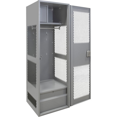 FN466 Casier pour &eacute;quipement avec porte, Acier, 24" la x 24" p x 72" h, Gris