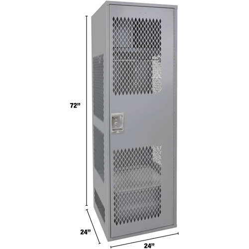 FN466 Casier pour &eacute;quipement avec porte, Acier, 24" la x 24" p x 72" h, Gris