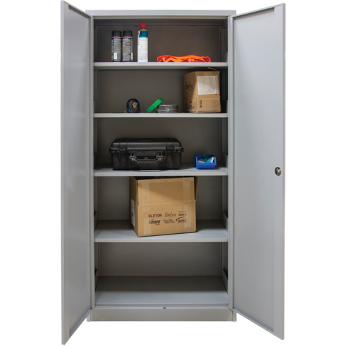 FN657 Hi-Boy Storage Cabinet, Steel, 4 Shelves, 72" H x 36" W x 18" D, Grey