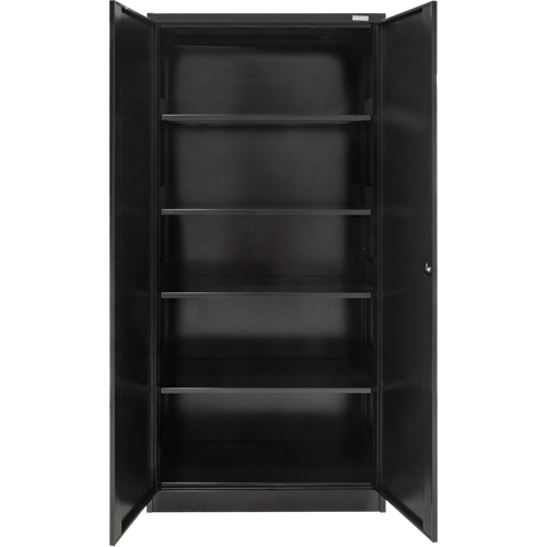 FN658 Hi-Boy Storage Cabinet, Steel, 4 Shelves, 72" H x 36" W x 18" D, Black