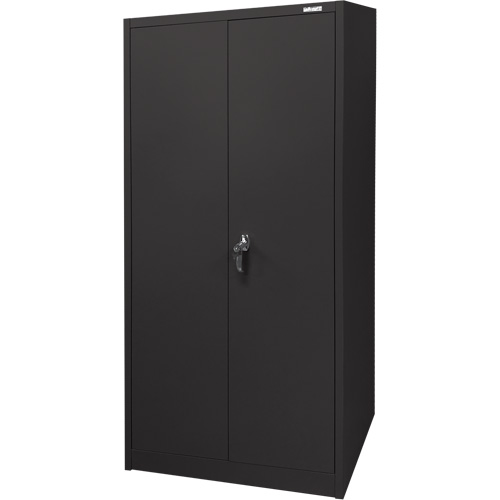 FN702 Storage Cabinet, Steel, 4 Shelves, 66" H x 30" W x 15" D, Black