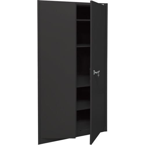 FN703 Storage Cabinet, Steel, 4 Shelves, 78" H x 36" W x 24" D, Black