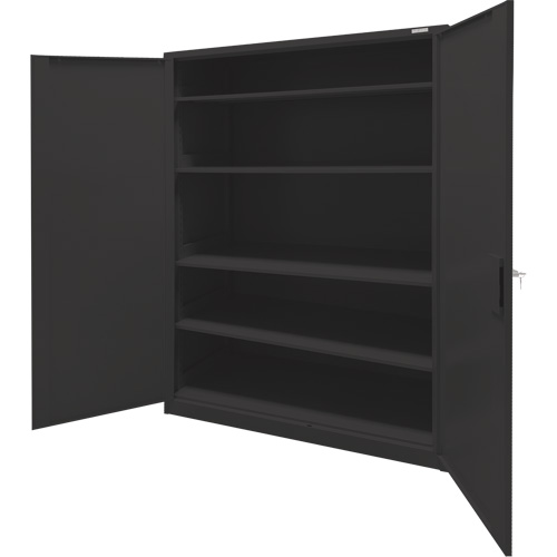 FN704 Storage Cabinet, Steel, 4 Shelves, 78" H x 48" W x 24" D, Black