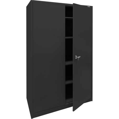 FN704 Storage Cabinet, Steel, 4 Shelves, 78" H x 48" W x 24" D, Black