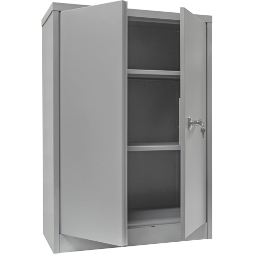 FN705 Counter-High Storage Cabinet, Steel, 2 Shelves, 42" H x 30" W x 15" D, Grey