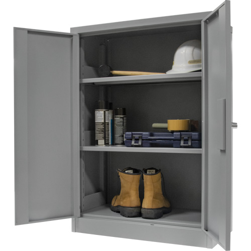 FN705 Counter-High Storage Cabinet, Steel, 2 Shelves, 42" H x 30" W x 15" D, Grey