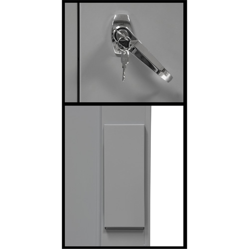 FN705 Counter-High Storage Cabinet, Steel, 2 Shelves, 42" H x 30" W x 15" D, Grey